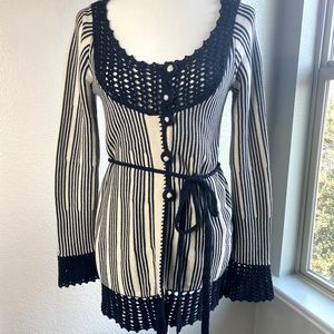 Anthropologie Sparrow crochet cardigan with tie